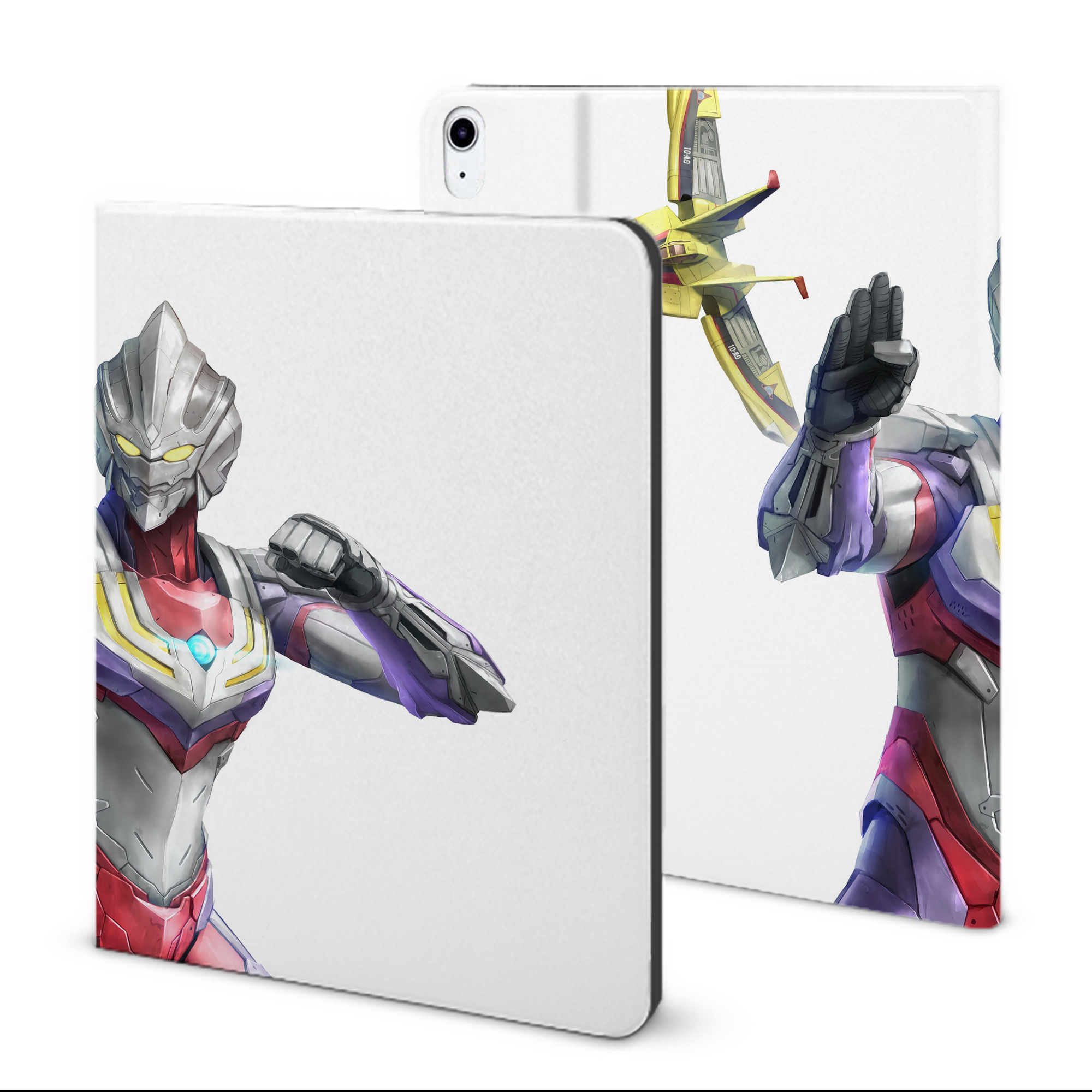 （画像用） ウルトラマン Ultraman IPad ケース ブック型 PUレザー TPU 耐衝撃 軽量 薄型 ペン収納なし 全面保護 IPad 各モデル対応